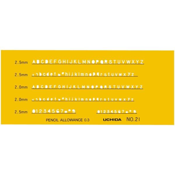 ウチダ(マービー) テンプレート ＮＯ21 英字・数字 品番：1-843-1021