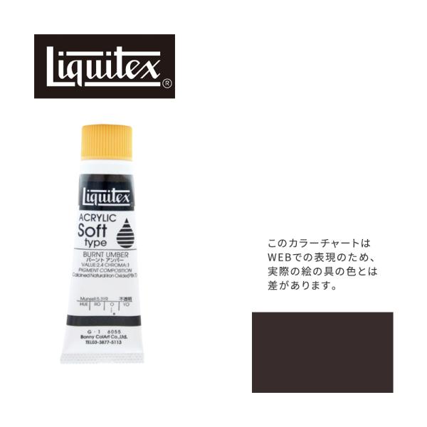 リキテックス ソフト6号(20ml)チューブ 055 バーント アンバー G-1  アクリル絵具 L...