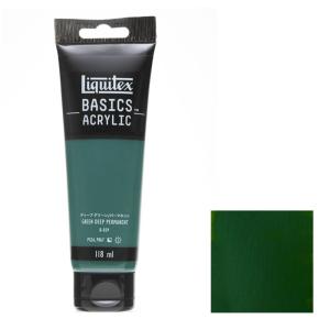 アクリル絵具Liquitex リキテックス ベーシックス ディープグリーン／パーマネント B-029 118ml チューブ