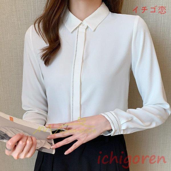 トップス シャツ ブラウス レディース 長袖 オフィス OL 制服 事務服 就活 リクルート 20代...