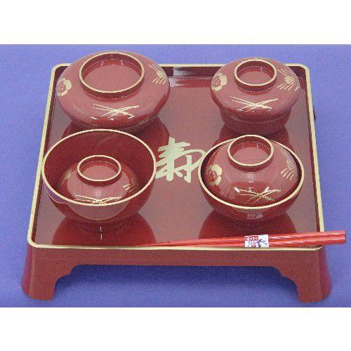 お食い初め 祝膳セット 男の子用（大）朱 山中塗　初膳セット 日本製 お食い初め　初喰膳