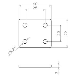 アイプレート用裏板 6mm SUS316 取寄...の詳細画像1
