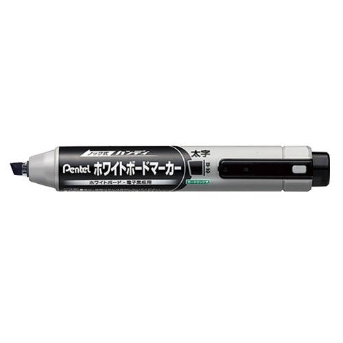 10本入り ノック式ハンディ 黒字 平芯 太字 ホワイトボードマーカー カートリッジ Pentel ...