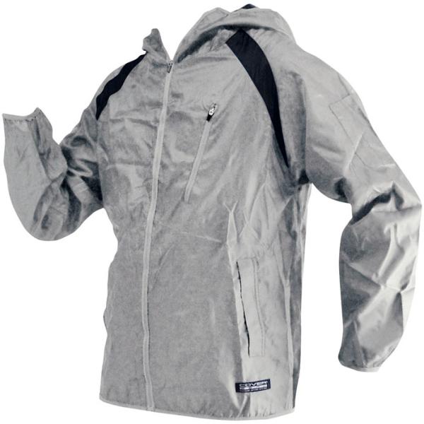 レインウェアポリリップフルジップ グレー L 取寄品 COVER WORK F862