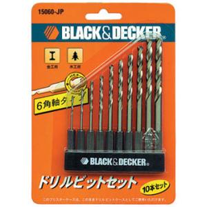6角軸タイプドリルビット 10本セット ブラック＆デッカー 15060