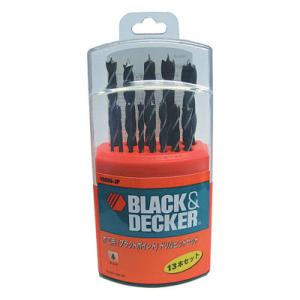 HSS木工用(ブラッドポイント)ドリルビット 13本セット ブラック＆デッカー 15086