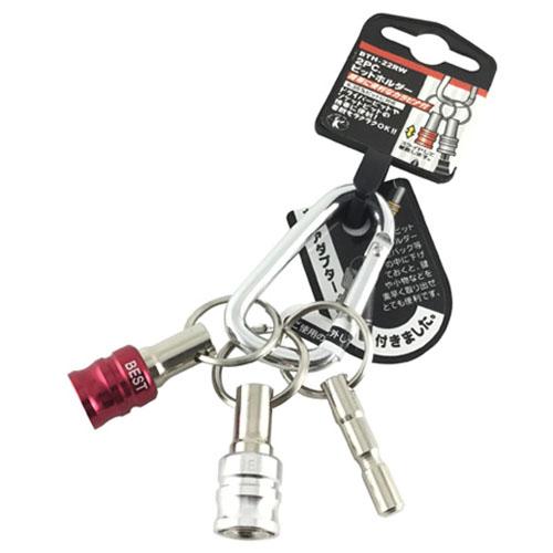 ベスト 2pcビットホルダーカラビナ付 レッド ベストツール BTH-22RW