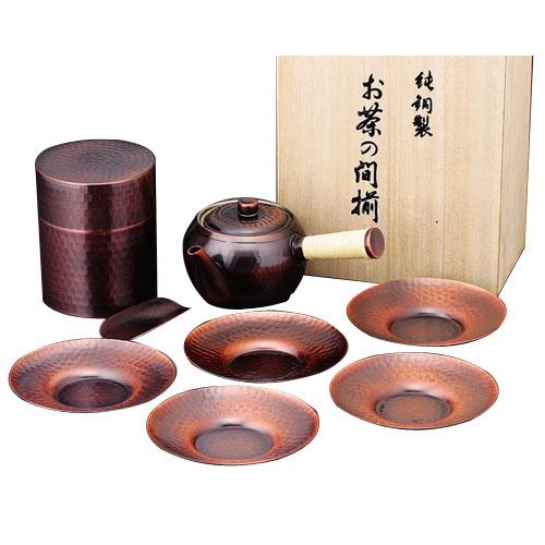 夢 急須・茶筒・茶托セット(木箱入) アサヒ CB524