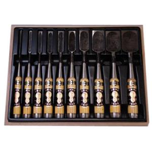 【新品未使用】左市弘追入れ10本組グミ柄 追入のみ グミ柄(伝統工芸品)10本組 左のぶ弘 : 大工道具・金物の専門