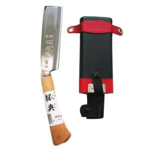 鋼典 鋼付高級鞘鉈 コブ柄 165mm 五十嵐刃物工業 C-15