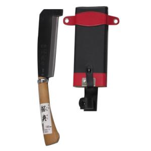 鋼典 箸付鉈 鋼付 180 コブ付柄 木鞘付 五十嵐刃物工業 C-71