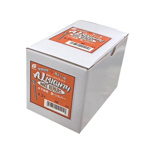 板金オールマイティビス 木下地用 4.2x50mm 鉄・シルバーコート 250本入（箱入） 取寄品 ...