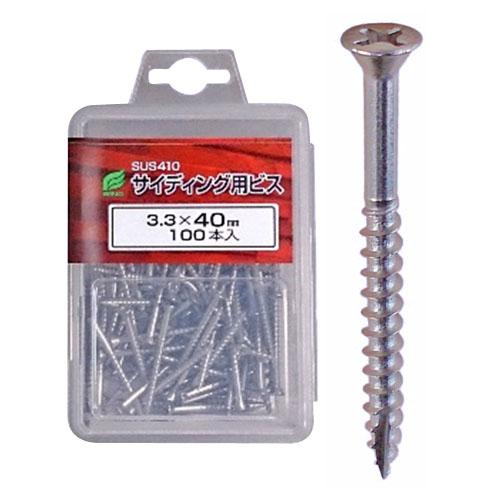 サイディング用ビス プラケース入 3.3x40mm 1箱100本価格 ※取寄品 ウイング 7168