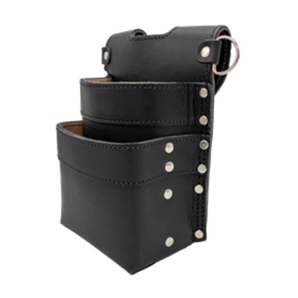 1枚革腰袋２段 Type-C 漆黒 取寄品 鳶壱 LX-26-BK