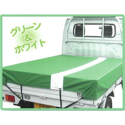 ターポリン軽トラ用トラックシート グリーン＆ホワイト ワイドボディ車対応 IZUMI STL-GR