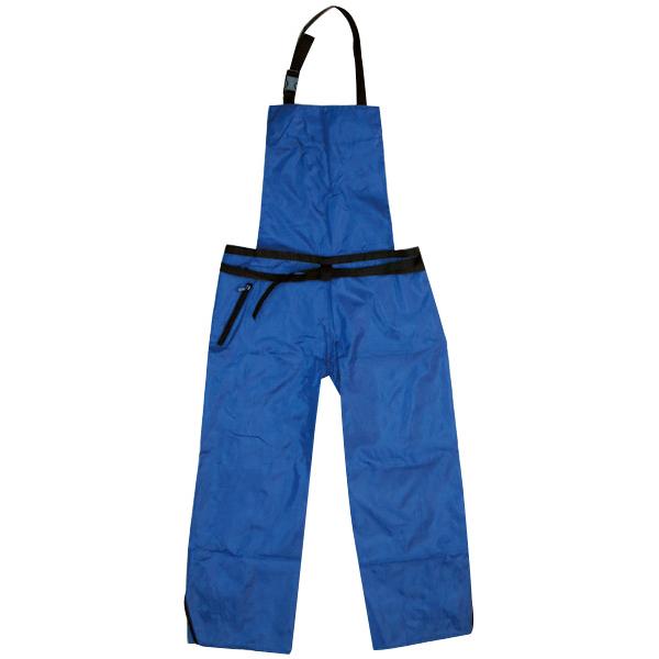 草笛印 防水ズボン型 ファスナー付きエプロン ブルー ※取寄品 関西洋鋸 3025