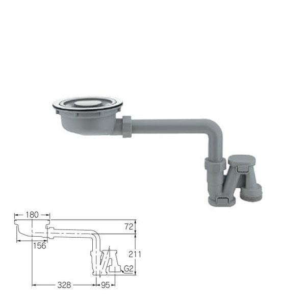 流し台薄型トラップ 4526 カクダイ 4526