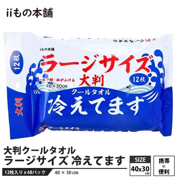 大判クールタオル ラージサイズ 冷えてます(40×30cm) 12枚入 × 48パック 計576枚入...