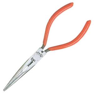 弱電用ラジオペンチ(ソフトカバー・バネ・脱皮穴・先端部ギザ付)呼び寸法：150 メリー(室本鉄工) ...