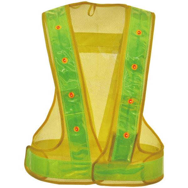 LED安全ベスト 黄地/黄 フリーサイズ 取寄品 ミズケイ 5916506