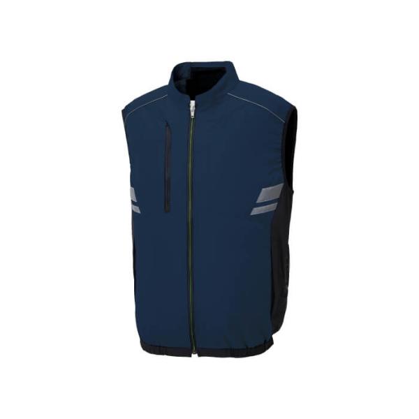 空調風神服 ベスト 脇ファン仕様 ネイビー 5Lサイズ ※服地のみ 取寄品 サンエス KF92322