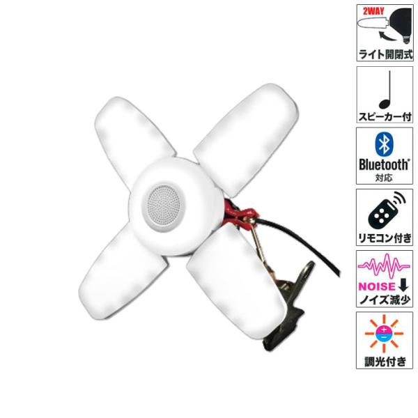 スピーカー付 LEDパワーランプ 40W 昼光色 屋内用 クリップ付 取寄品 フジマック PWL-4...