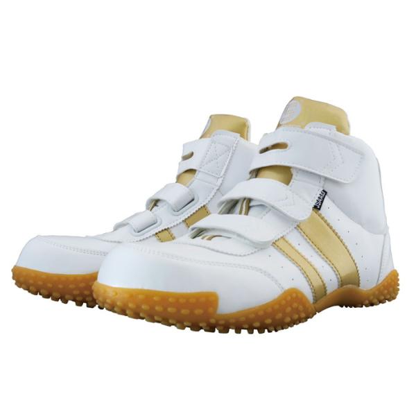 セーフティースニーカーハイカット ホワイト&amp;ゴールド 26.0cm 取寄品 サンダンス GT-XX