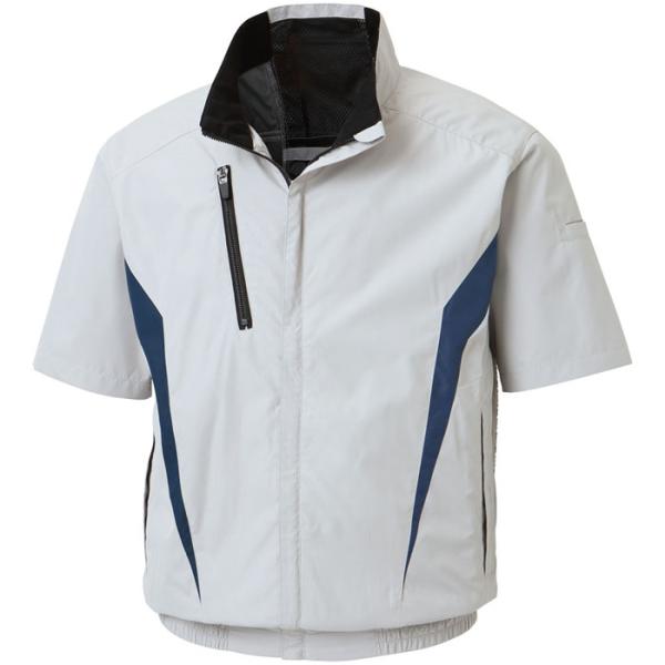 空調風神服 ※服地のみ 半袖ブルゾン シルバー Lサイズ 取寄品 サンエス KF100-6-L