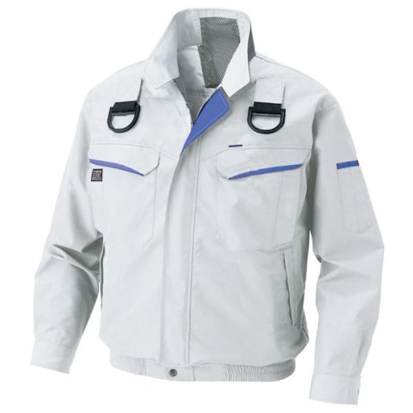 空調風神服 ※服地のみ 新仕様フルハーネス用長袖ブルゾン シルバー 5L 取寄品 サンエス KF90...