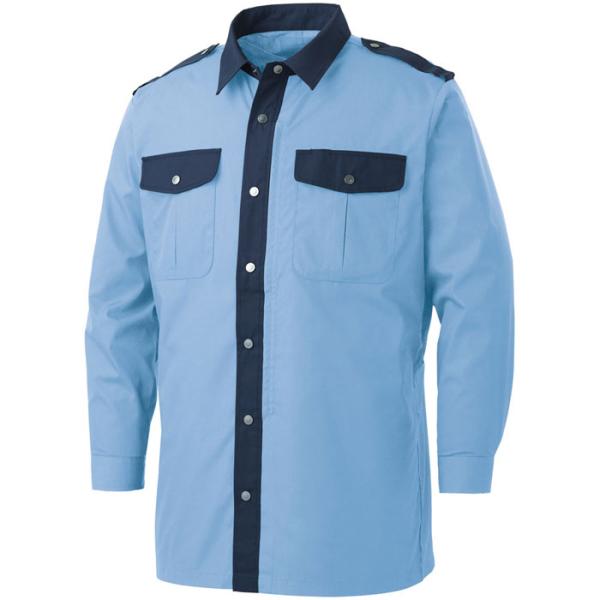空調風神服 ※服地のみ 長袖警備シャツ サックス Mサイズ 取寄品 サンエス KF92029-13-...