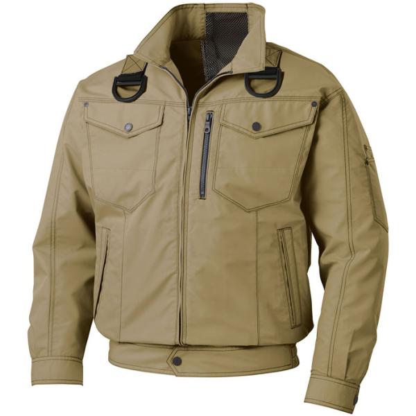 空調風神服 ※服地のみ 新仕様フルハーネス用長袖ブルゾン カーキ 5L 取寄品 サンエス KF951...