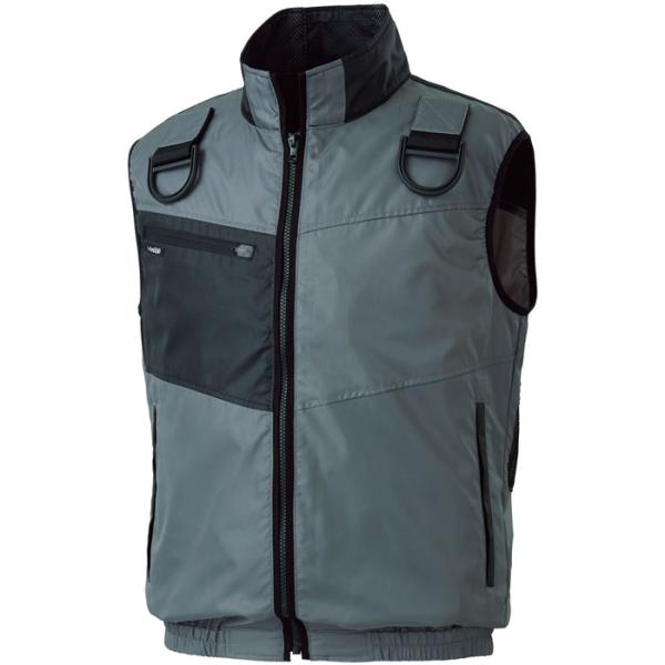 空調風神服 ※服地のみ 新仕様フルハーネス用ベスト グレー 5Lサイズ 取寄品 サンエス KF959...