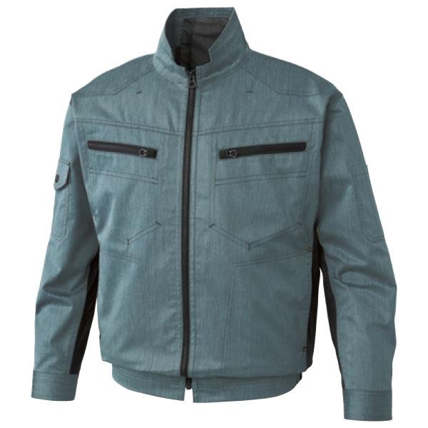 空調風神服 ※服地のみ 長袖ブルゾン グリーン 5L 取寄品 サンエス KF93900