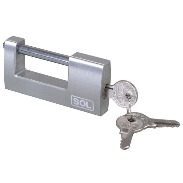 SOL アルミ倉庫錠 普通品 全長80mm 取寄品 SOL HARD No.5700-80