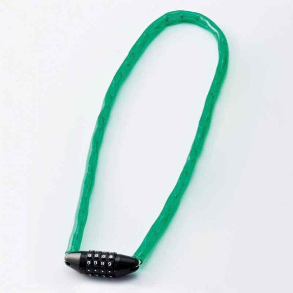 チェーンロック(ダイヤル錠タイプ) 緑 CD-100G 全長1000mm フリーダイヤル 取寄品 日...