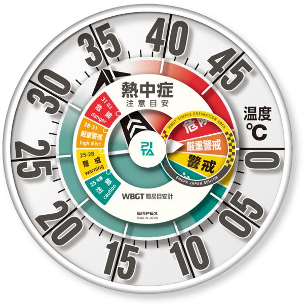 防雨型 熱中症注意目安付き温度計 取寄品 日本緑十字社 414123