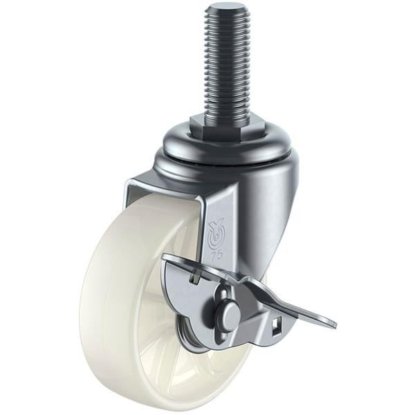 ST-S型 自在車・ストッパー付 W3/4×40 75mm ナイロン ※取寄品 ユーエイキャスター ...