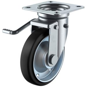 JB型 自在車ストッパー付 レバー式/左 130mm 導電ゴム ユーエイキャスター WEJB-130Lの商品画像