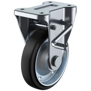 KB型 固定車ストッパー付 レバー式/右 100mm 導電ゴム ユーエイキャスター WEKB-100Rの商品画像