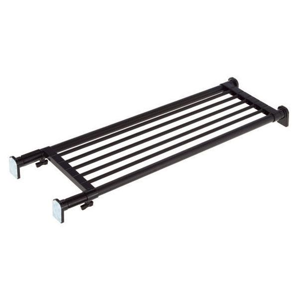 突っ張り棚 パワフル マットブラック 幅73-112cm 奥行25.5cm 耐荷重50-30kg 取...