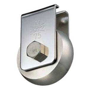 ベアリング入 ステンレスキャスター戸車(75mm・山R型)(1個価格) ヨコヅナ CBS-0758