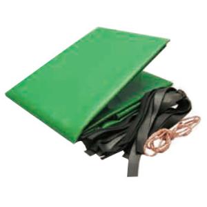 帆布トラックシート 1-2tトラック用 グリーン 平張り用 2.3m × 3.5m ゴムロープ18本...