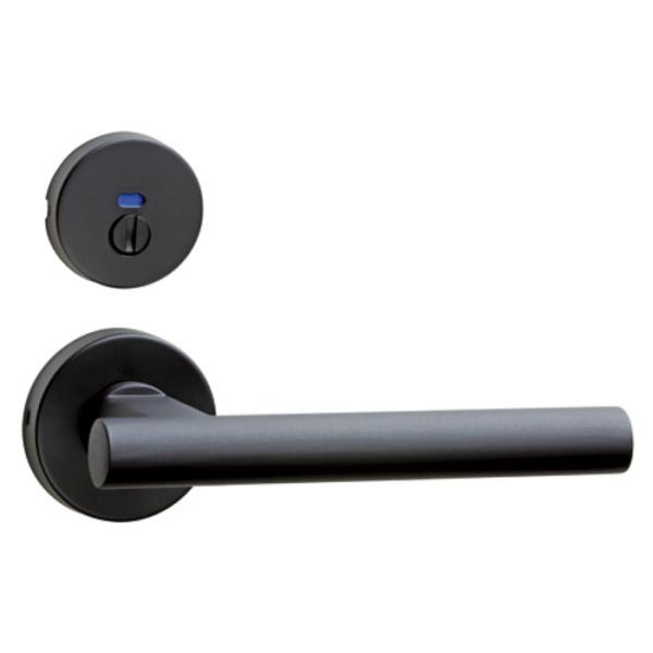 65Aレバーハンドル つや消しブラック 丸座・表示錠 取寄品 川口技研 LVS-65A-4ND-ZB