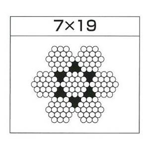 ステンレスワイヤーロープ 7×19 ロープ径1.2mm カット物1m価格 受注生産品 水本機械 W1...