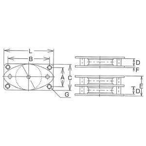 ステンレス金具 固定ブロック(ヨコ型)1車 5...の詳細画像1