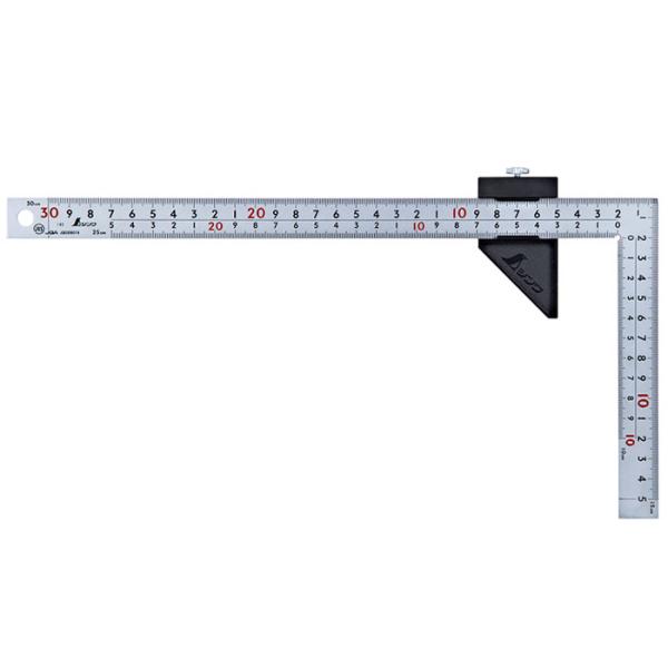 曲尺 厚手広巾 シルバーストッパー付 30cm 表裏同目 8段目盛 JIS 取寄品 シンワ 1243...