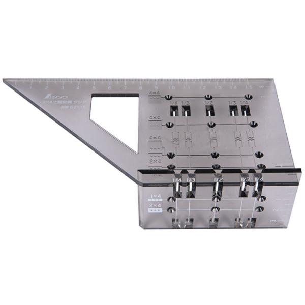 2x4止型定規 クリア 取寄品 シンワ 62115