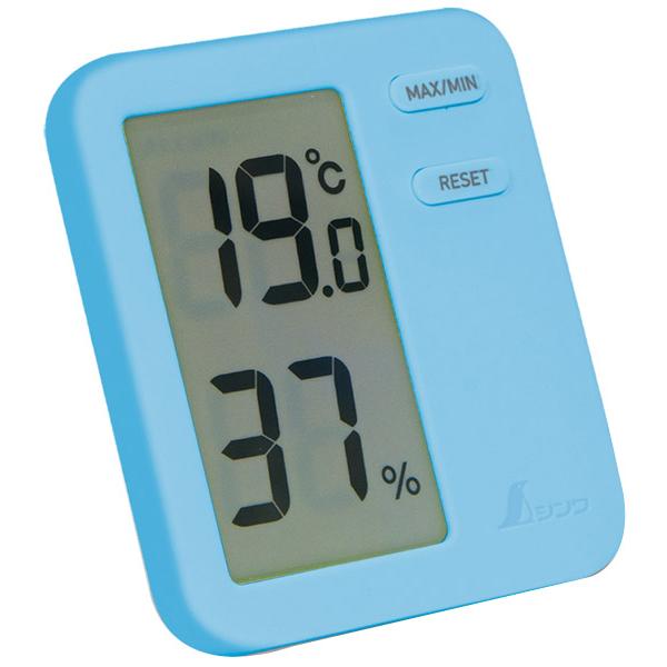 デジタル温室時計 Home A ブルー クリアパック ※取寄品 シンワ 73048