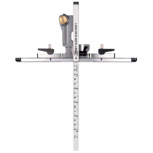 丸ノコガイド定規 たためるTスライド スリムシフト 15cm 併用目盛 取寄品 シンワ 73534