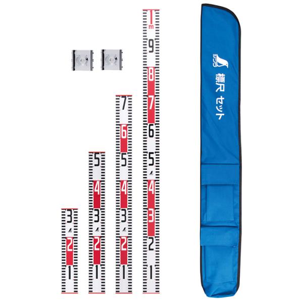 標尺 アルミ製 巾60mm 30cm〜1m 4点セット クロス金具付 取寄品 シンワ 76929